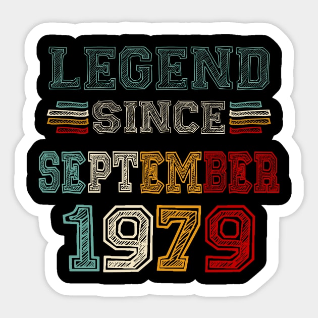 44 Years Old Legend Since September 1979 44th Birthday Sticker by Mhoon 